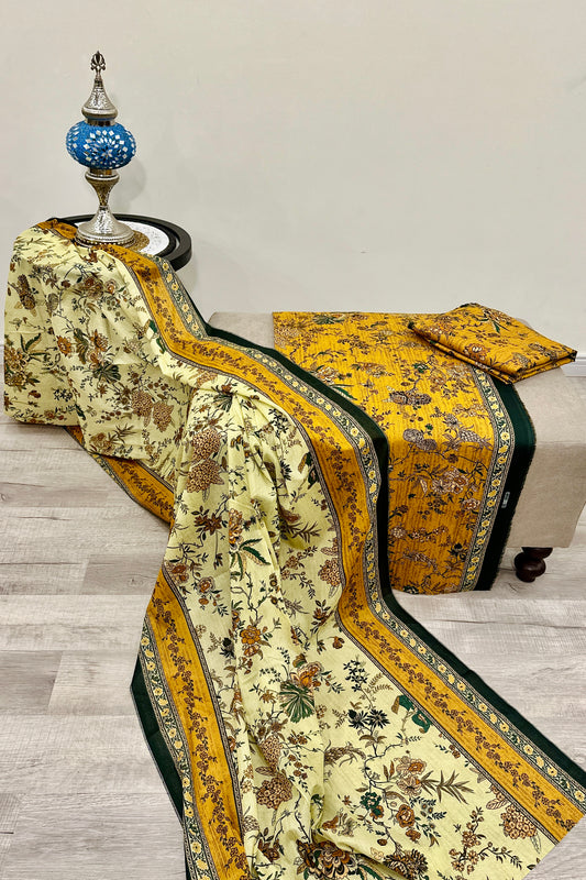 THE 7 – Bin Saeed Lawn 3 Piece Unstitched Printed Fabric