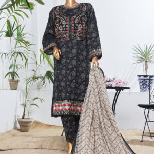The 2551 - 3 Piece Bin Saeed Embroidered Luxury  Printed Coat Suit