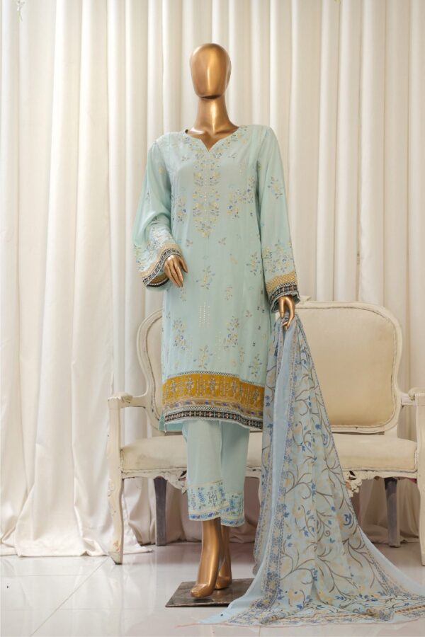The 2022 – 3 Piece Bin Saeed Luxury Suit with Embroidered Trouser