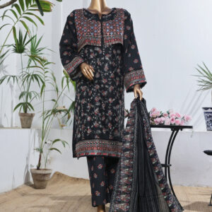 The 2553 - 3 Piece Bin Saeed Embroidered Luxury  Printed Coat Suit