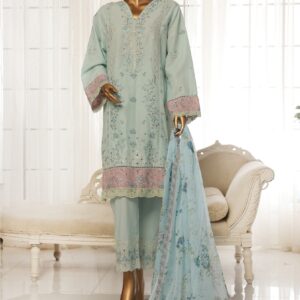 The 2028 – 3 Piece Bin Saeed Luxury Suit with Embroidered Trouser