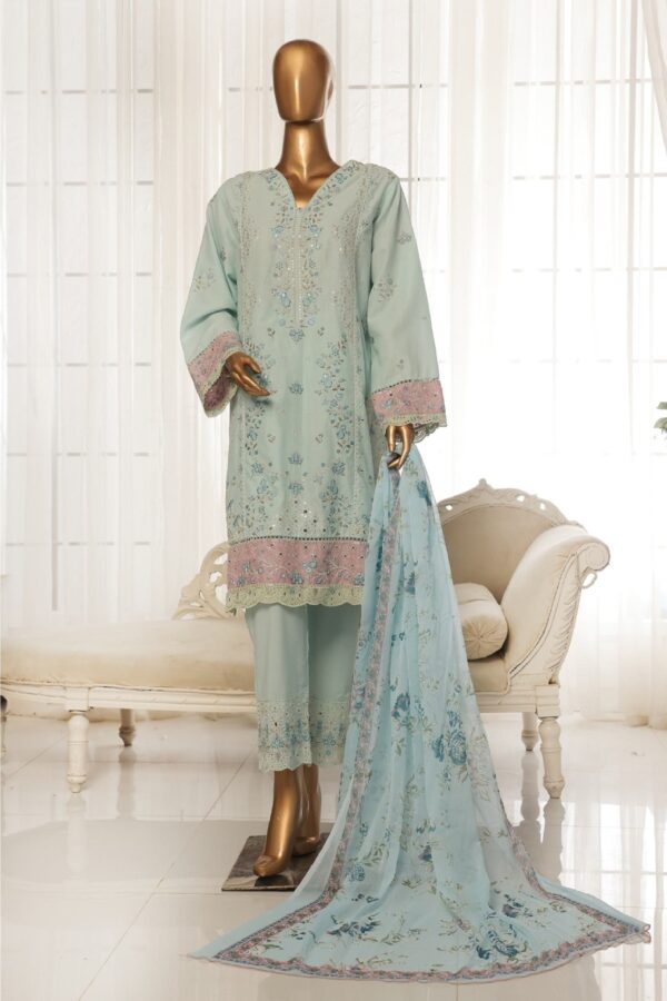 The 2028 – 3 Piece Bin Saeed Luxury Suit with Embroidered Trouser