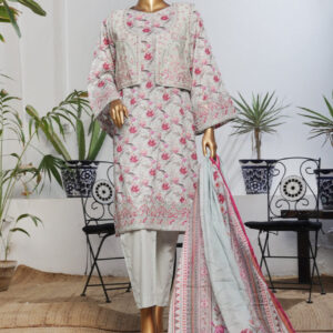 The 2558 - 3 Piece Bin Saeed Embroidered Luxury  Printed Coat Suit