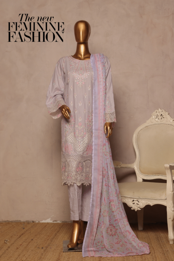 THE 1088 – 3 Piece Printed Embroidered Stitched Bin Saeed Luxury Suit