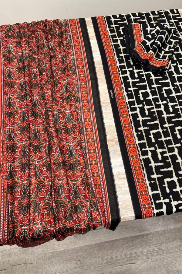 THE 1 – Bin Saeed Lawn 3 Piece Unstitched Printed Fabric