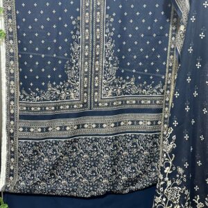The 3878 - Bin Saeed Lawn 3 Piece Unstitched Printed Fabric
