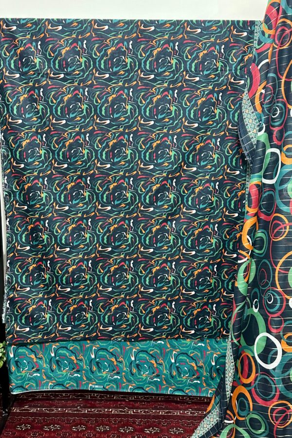 The 3953 - Bin Saeed Lawn 3 Piece Unstitched Digital Printed Fabric