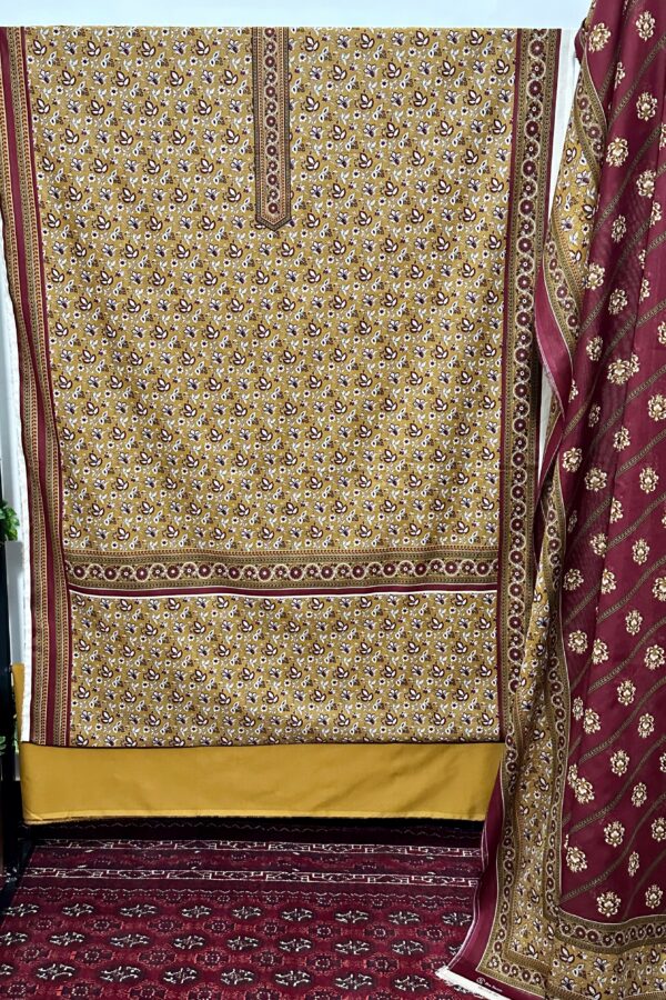 The 4015 - Bin Saeed Lawn 3 Piece Unstitched Digital Printed Fabric