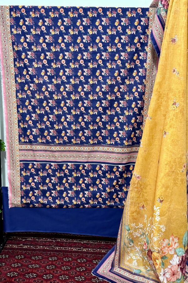 The 4048 - Bin Saeed Lawn 3 Piece Unstitched Digital Printed Fabric