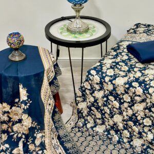 THE 708 – 3 Piece Unstitched Bin Saeed Lawn Chikankari Suit