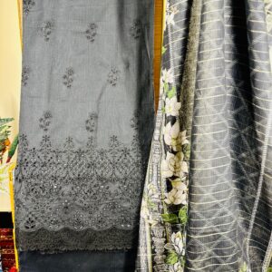 THE 250 – 3 Piece Unstitched Bin Saeed Lawn Chikankari Suit