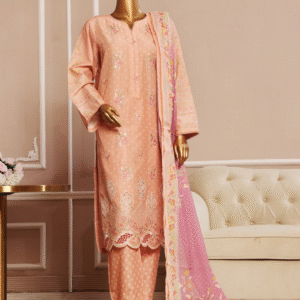 The 1111 – 3 Piece Printed Embroidered Stitched Bin Saeed Luxury Suit
