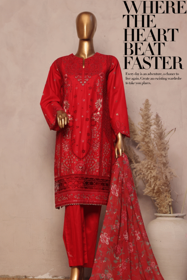 THE 1040 – 3 Piece Printed Embroidered Stitched Bin Saeed Luxury Suit