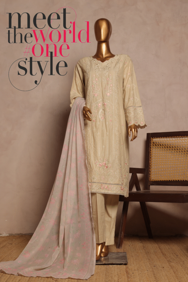 THE 1010 – 3 Piece Printed Embroidered Stitched Bin Saeed Luxury Suit